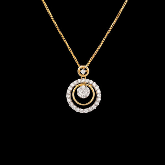 14K Yellow Gold Diamond Pendant - 0.57ct VVS-VS-GH