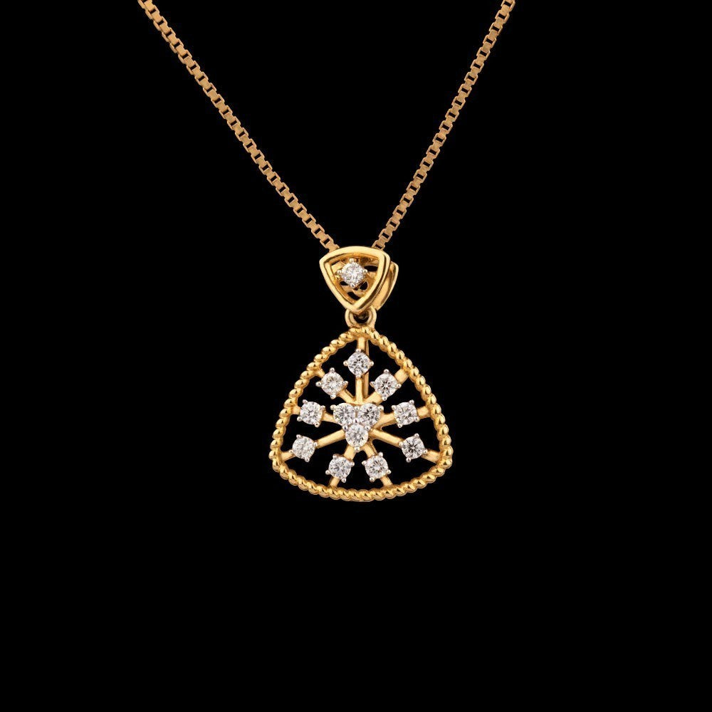 14K Yellow Gold Diamond Pendant - 0.26ct SI-IJ