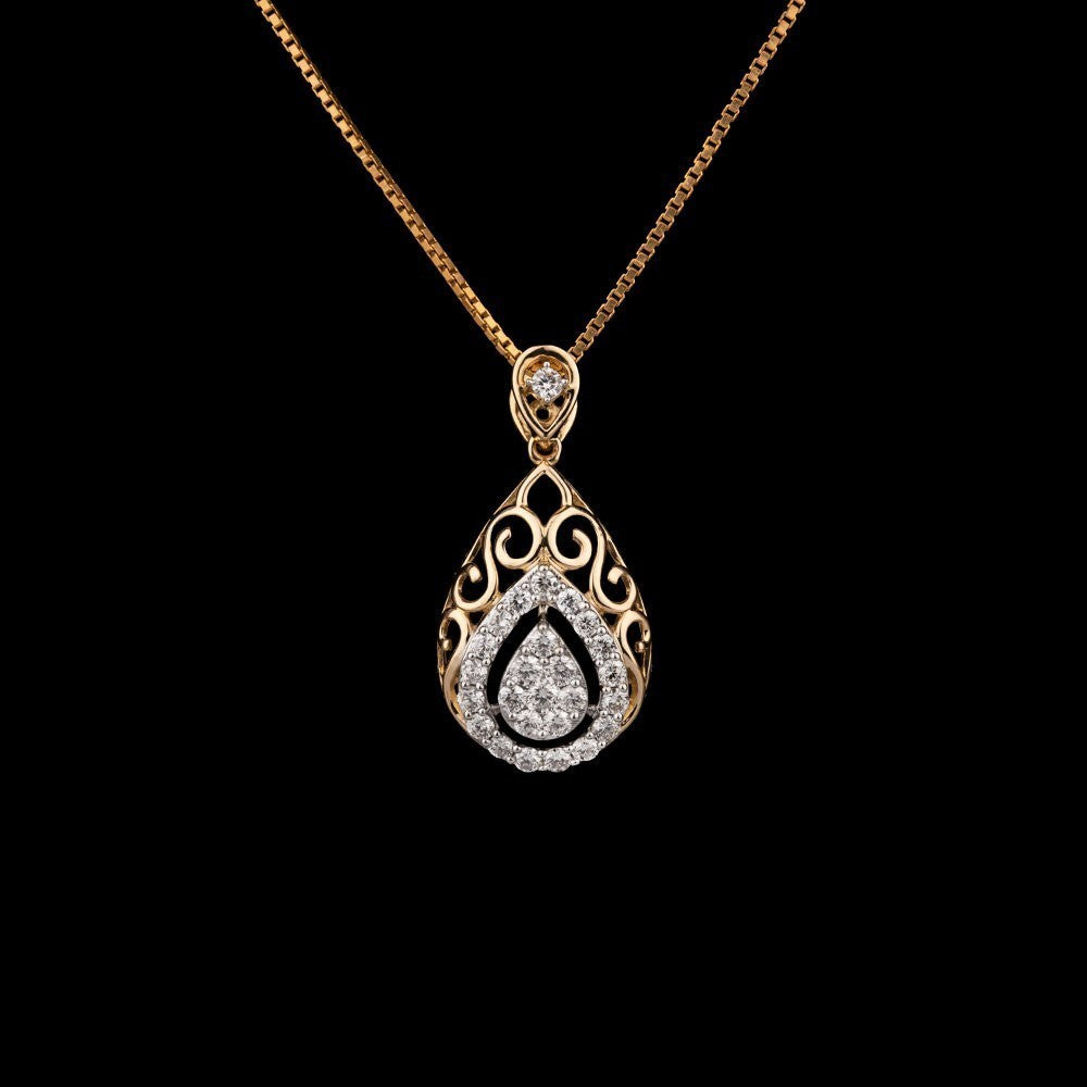 14K Yellow Gold Diamond Pendant - 0.49ct VS-GH