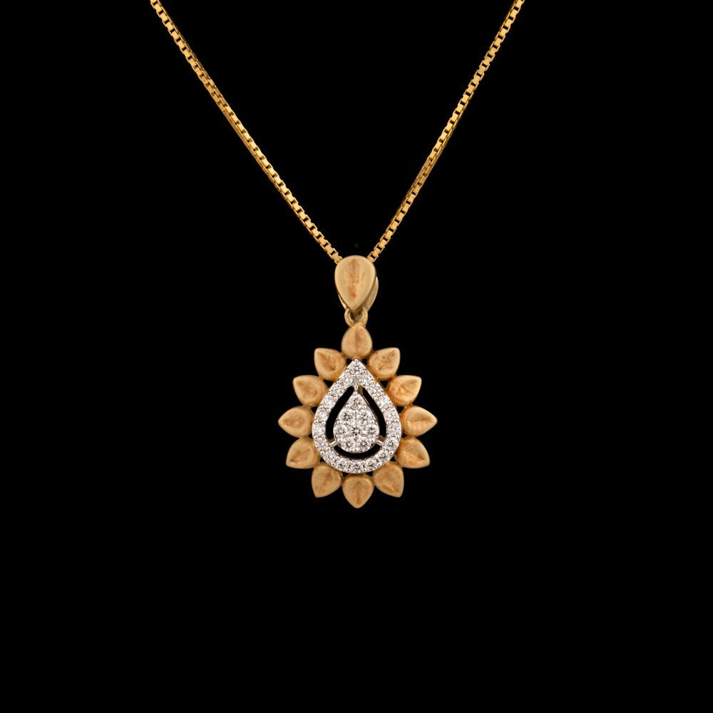 14K Yellow Gold Diamond Pendant - 0.29ct VS-GH