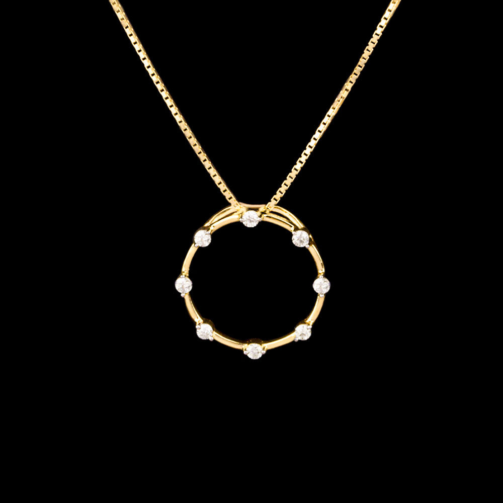 14K Yellow Gold Diamond Pendant - 0.23ct SI-IJ