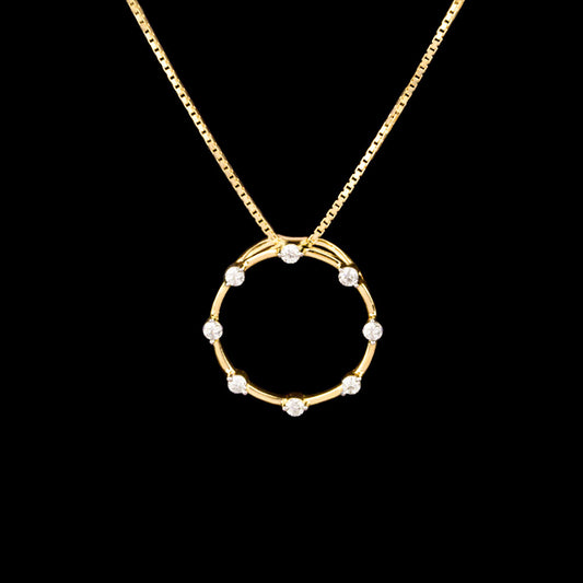 14K Yellow Gold Diamond Pendant - 0.23ct SI-IJ