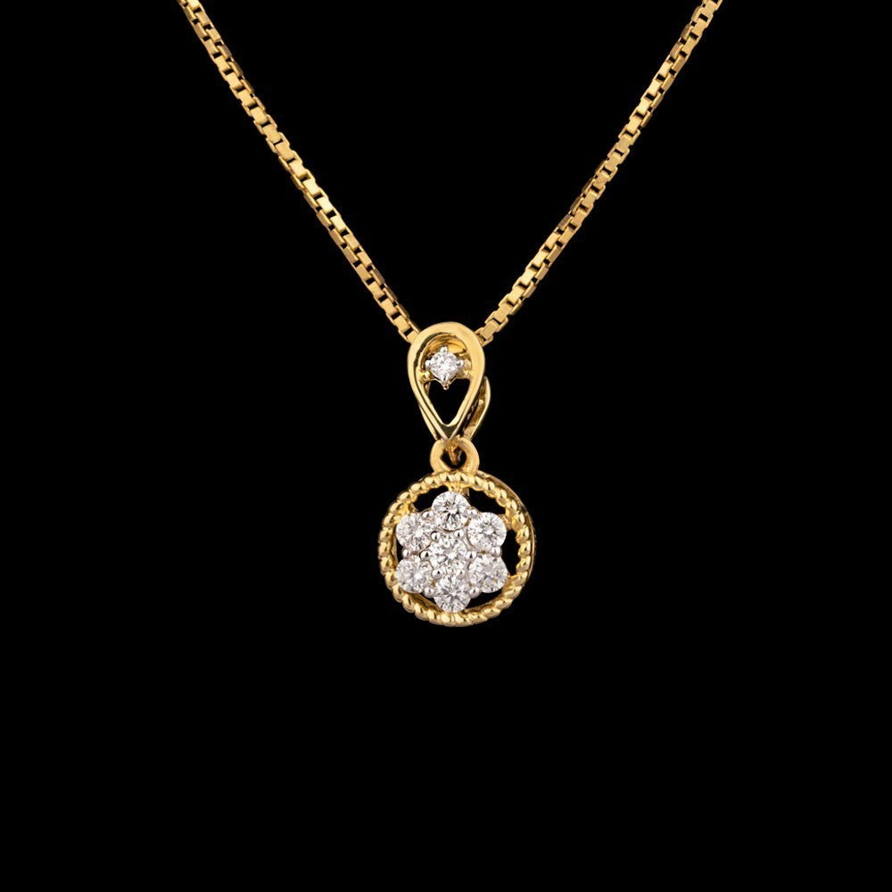 14K Yellow Gold Diamond Pendant - 0.17ct SI-GH
