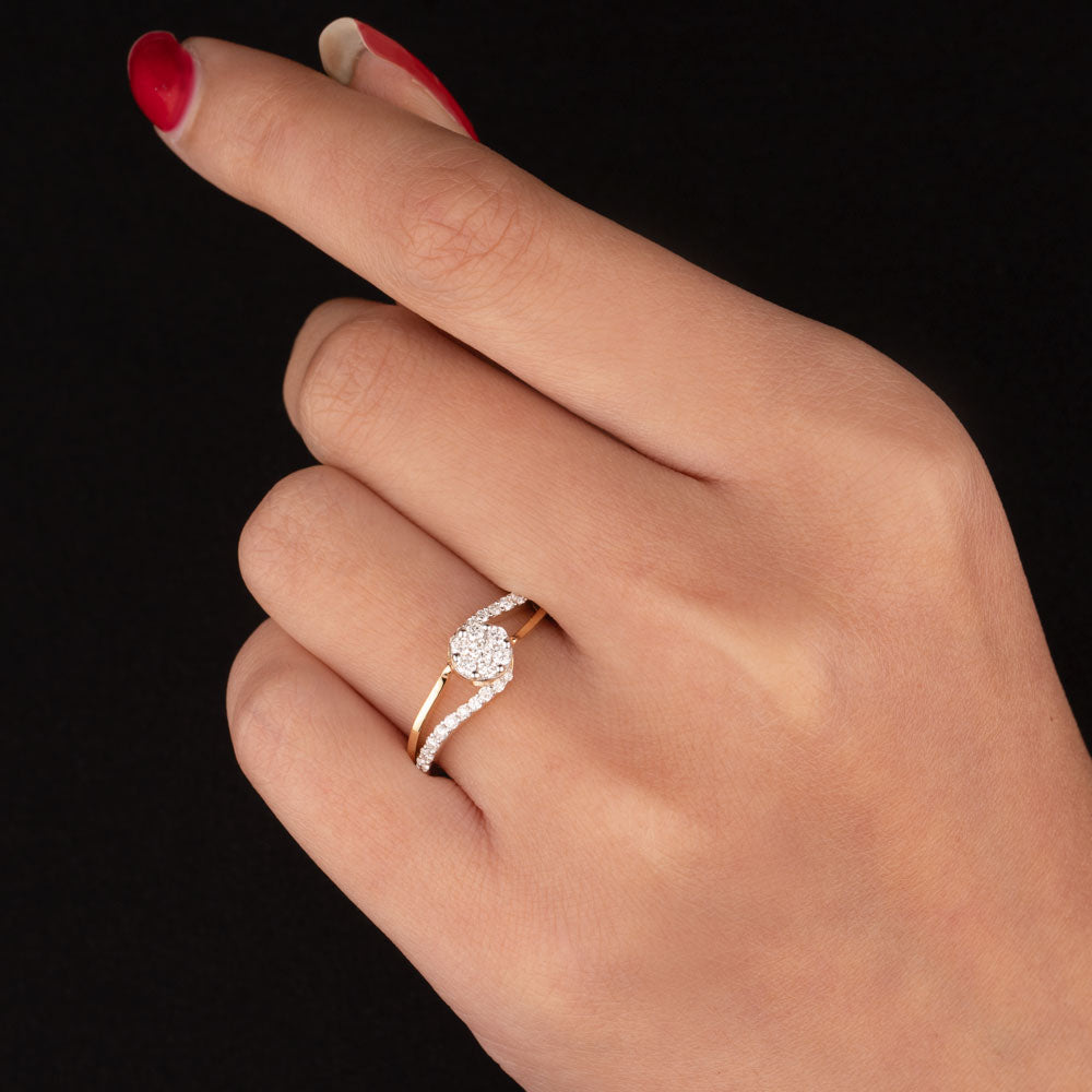 18K Yellow Gold Diamond Ring - 0.345ct VVS-VS-GH