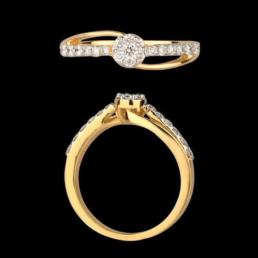 14K Yellow Gold Diamond Ring - 0.35ct VVS-VS-GH