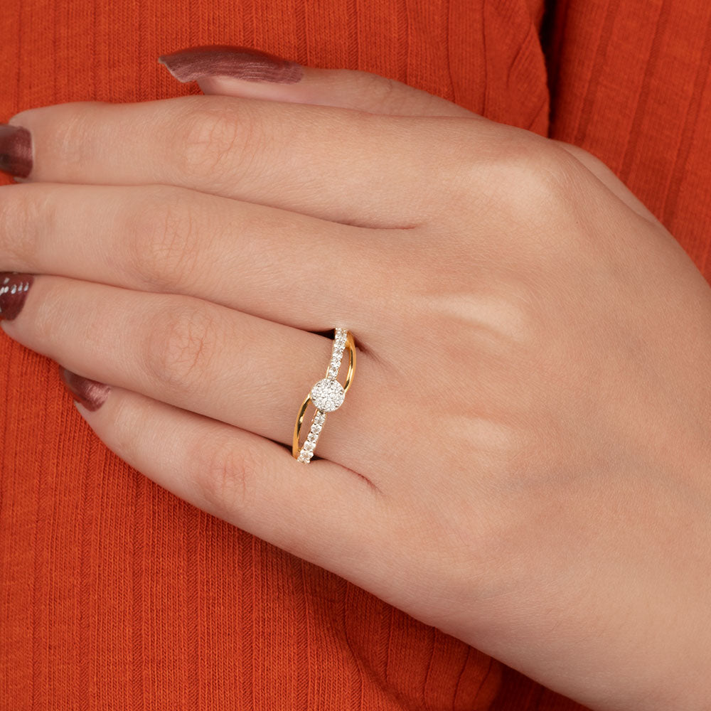 14K Yellow Gold Diamond Ring - 0.35ct VVS-VS-GH