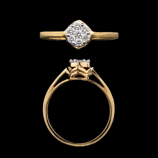 18K Yellow Gold Diamond Ring - 0.22ct VS-IJ