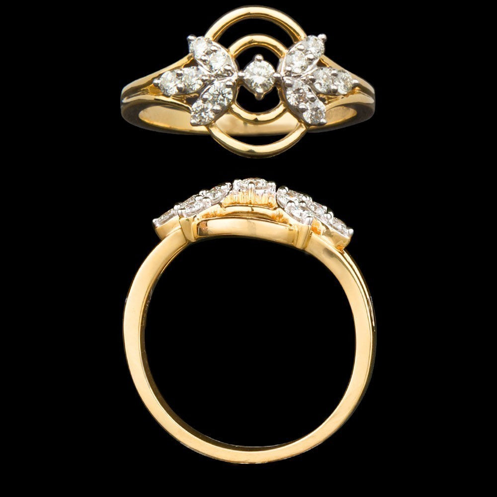 14K Yellow Gold Diamond Ring - 0.34ct VVS-VS-IJ