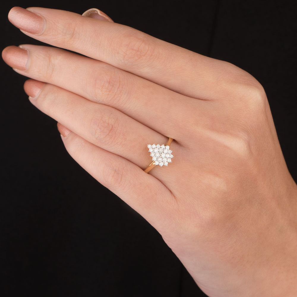 18K Yellow Gold Diamond Ring - 0.323ct VS-SI-FG