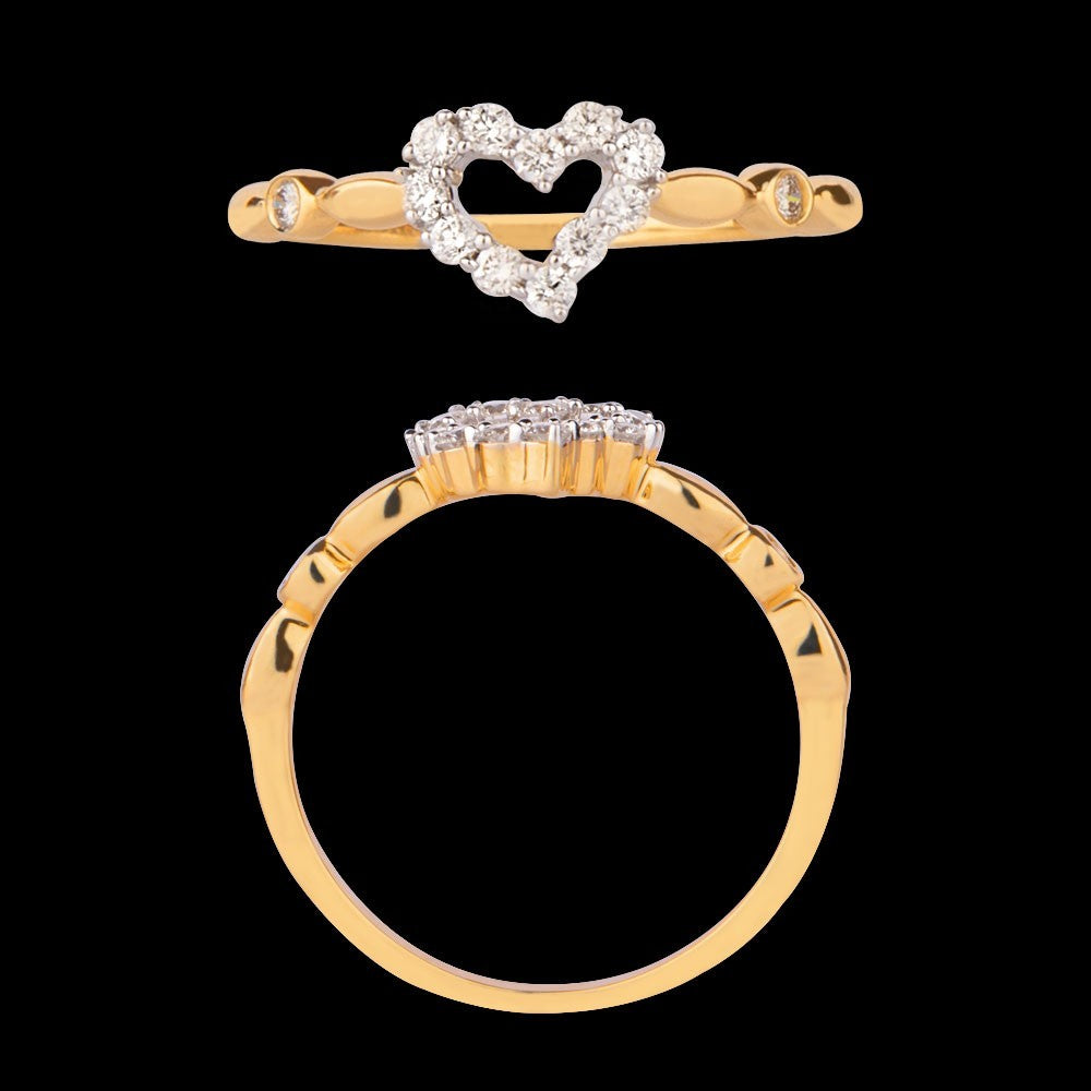 18K Yellow Gold Diamond Ring - 0.151ct VVS-VS-FG