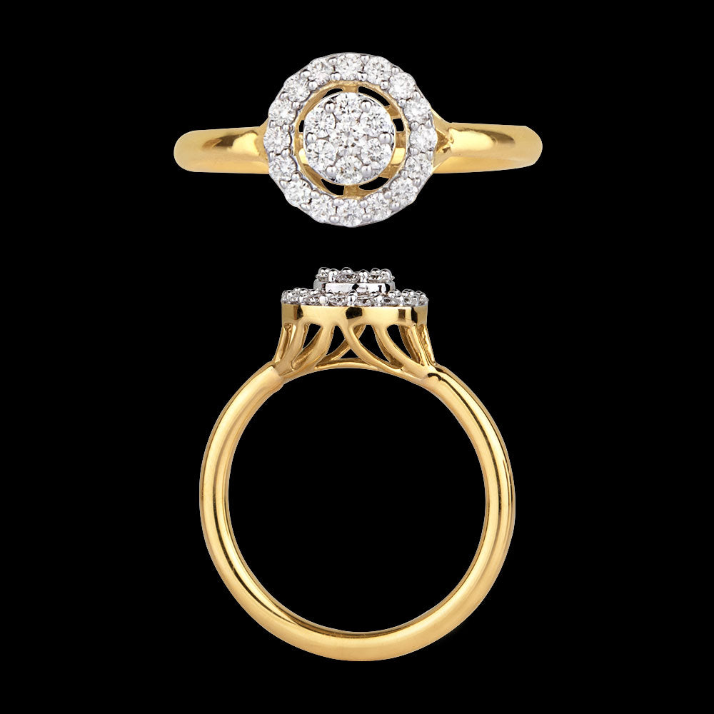 14K Yellow Gold Diamond Ring - 0.33ct VVS-VS-HI