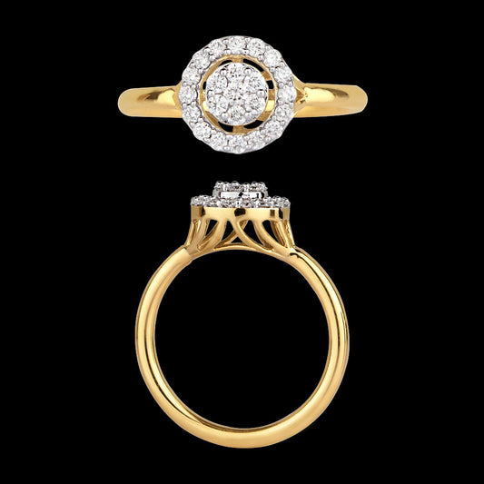14K Yellow Gold Diamond Ring - 0.33ct VVS-VS-HI