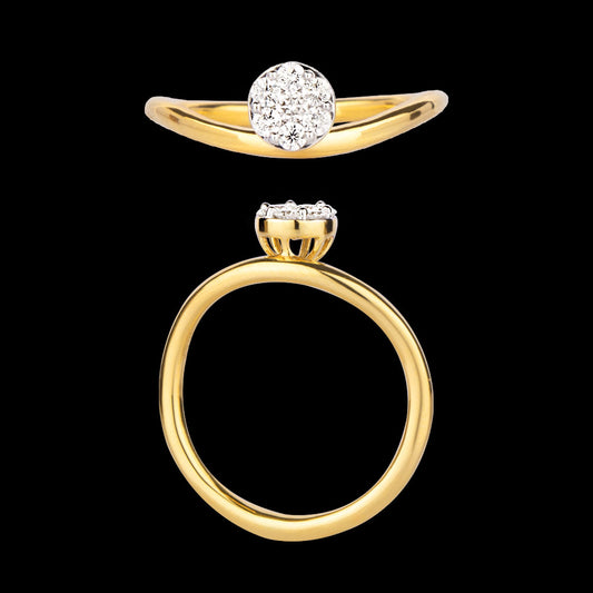 18K Yellow Gold Diamond Ring - 0.196ct VVS-VS-GH