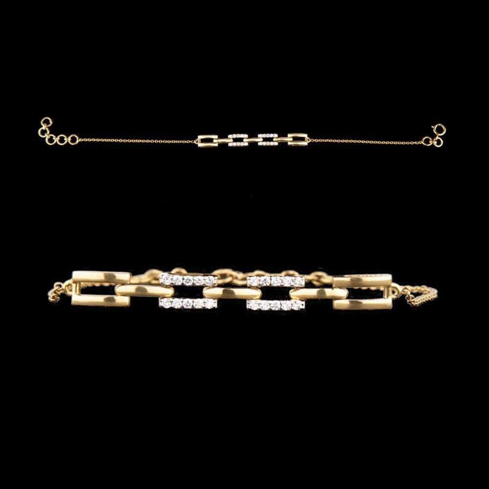 18K Yellow Gold Diamond Bracelet - 0.18ct VS-GH