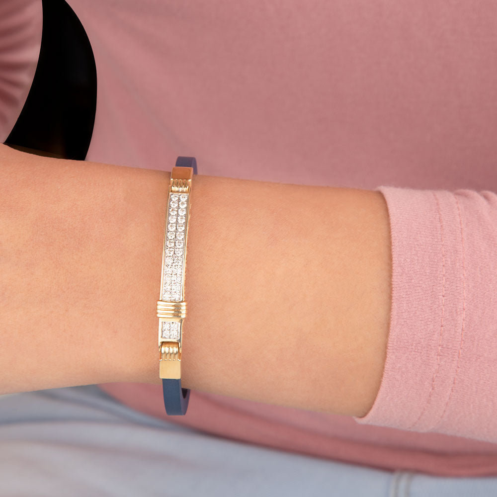 14K Yellow Gold Diamond Bracelet - 0.88ct SI-IJ with Colour Stones