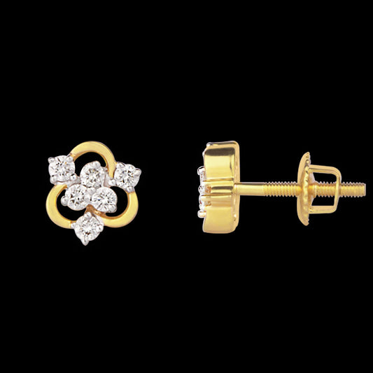 14K Yellow Gold Diamond Earrings - 0.27ct SI-IJ