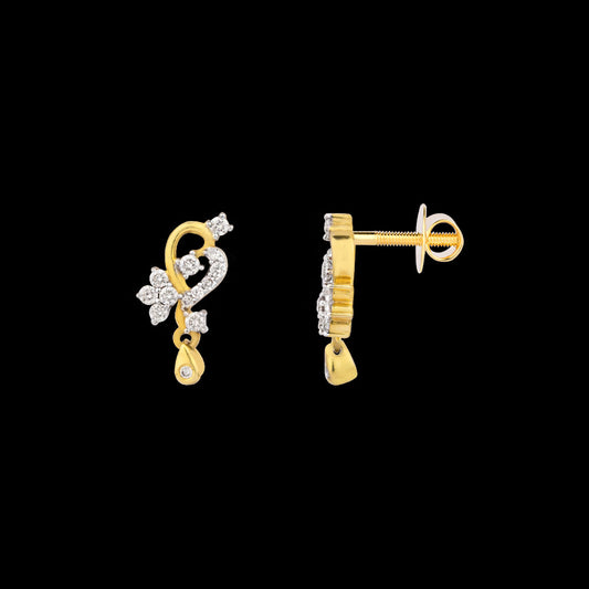 14K Yellow Gold Diamond Earrings - 0.32ct SI-IJ