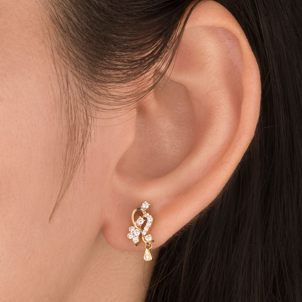 14K Yellow Gold Diamond Earrings - 0.32ct SI-IJ