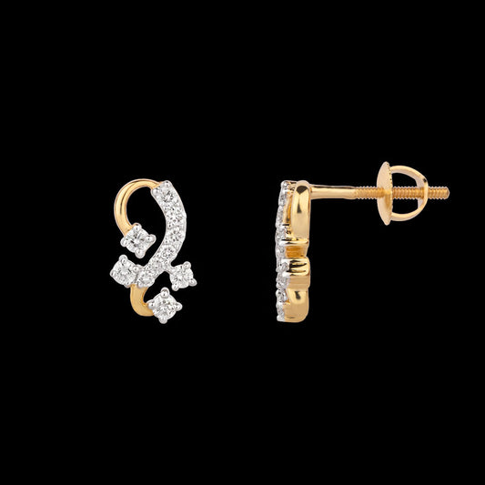 14K Yellow Gold Diamond Earrings - 0.32ct SI-IJ