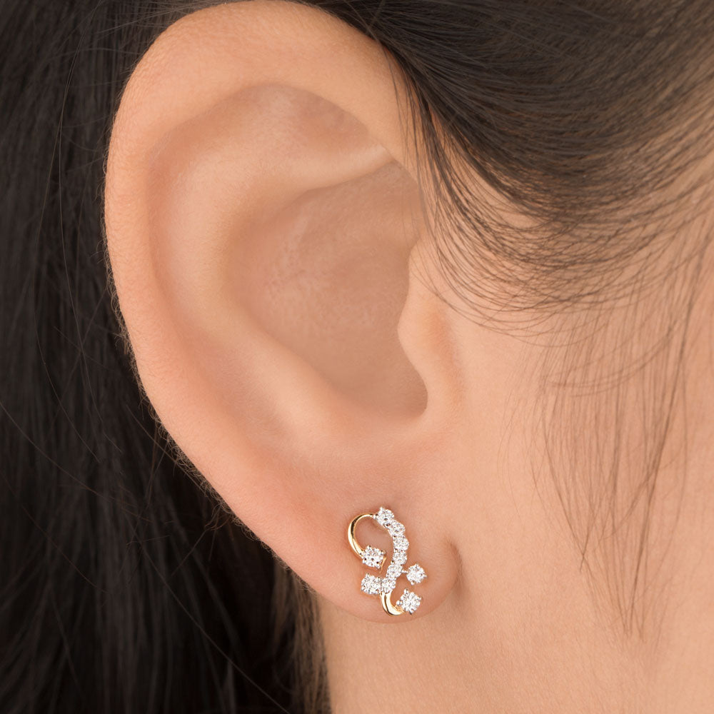14K Yellow Gold Diamond Earrings - 0.32ct SI-IJ