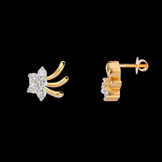14K Yellow Gold Diamond Earrings - 0.18ct SI-IJ