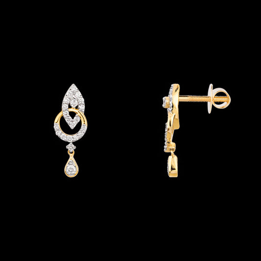 14K Yellow Gold Diamond Earrings - 0.42ct SI-IJ