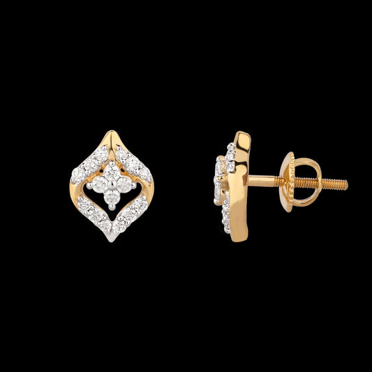 14K Yellow Gold Diamond Earrings - 0.45ct VS-EF