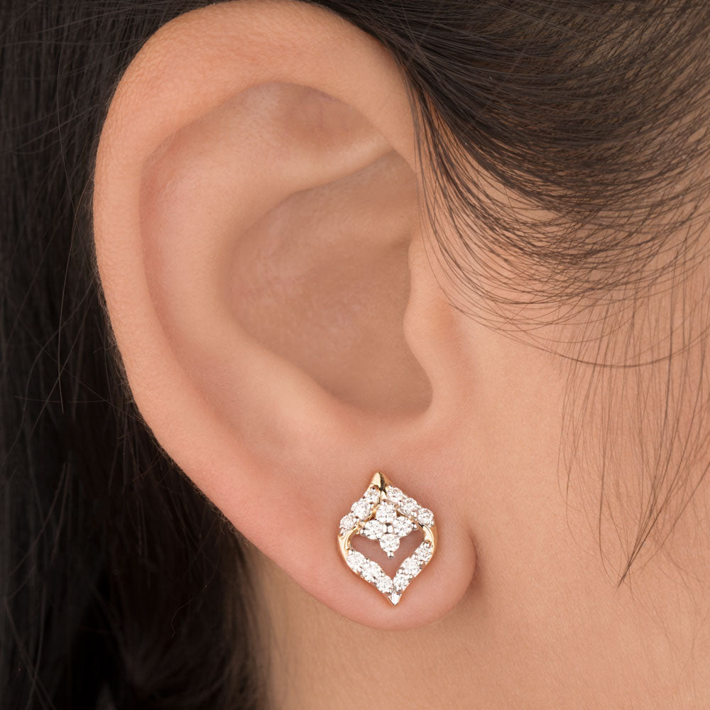 14K Yellow Gold Diamond Earrings - 0.45ct VS-EF