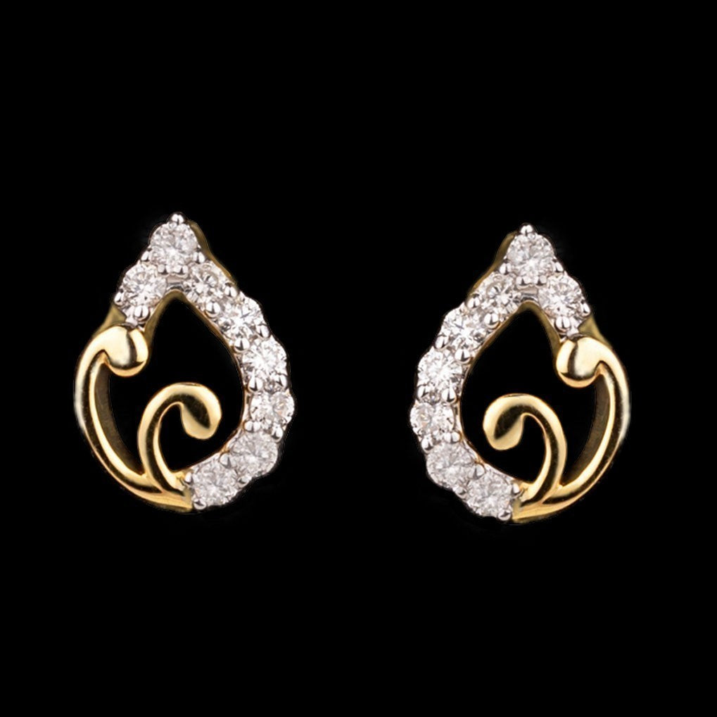14K Yellow Gold Diamond Earrings - 0.19ct VS-IJ