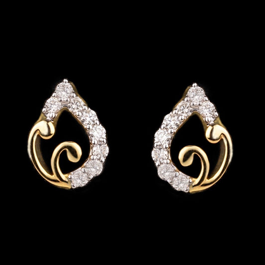14K Yellow Gold Diamond Earrings - 0.19ct VS-IJ