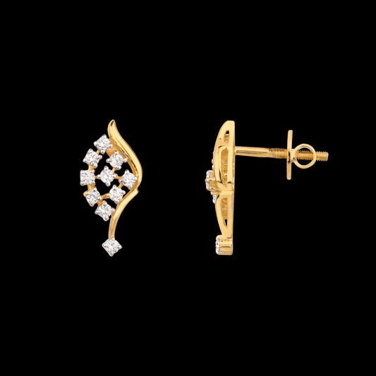 14K Yellow Gold Diamond Earrings - 0.32ct VS-IJ