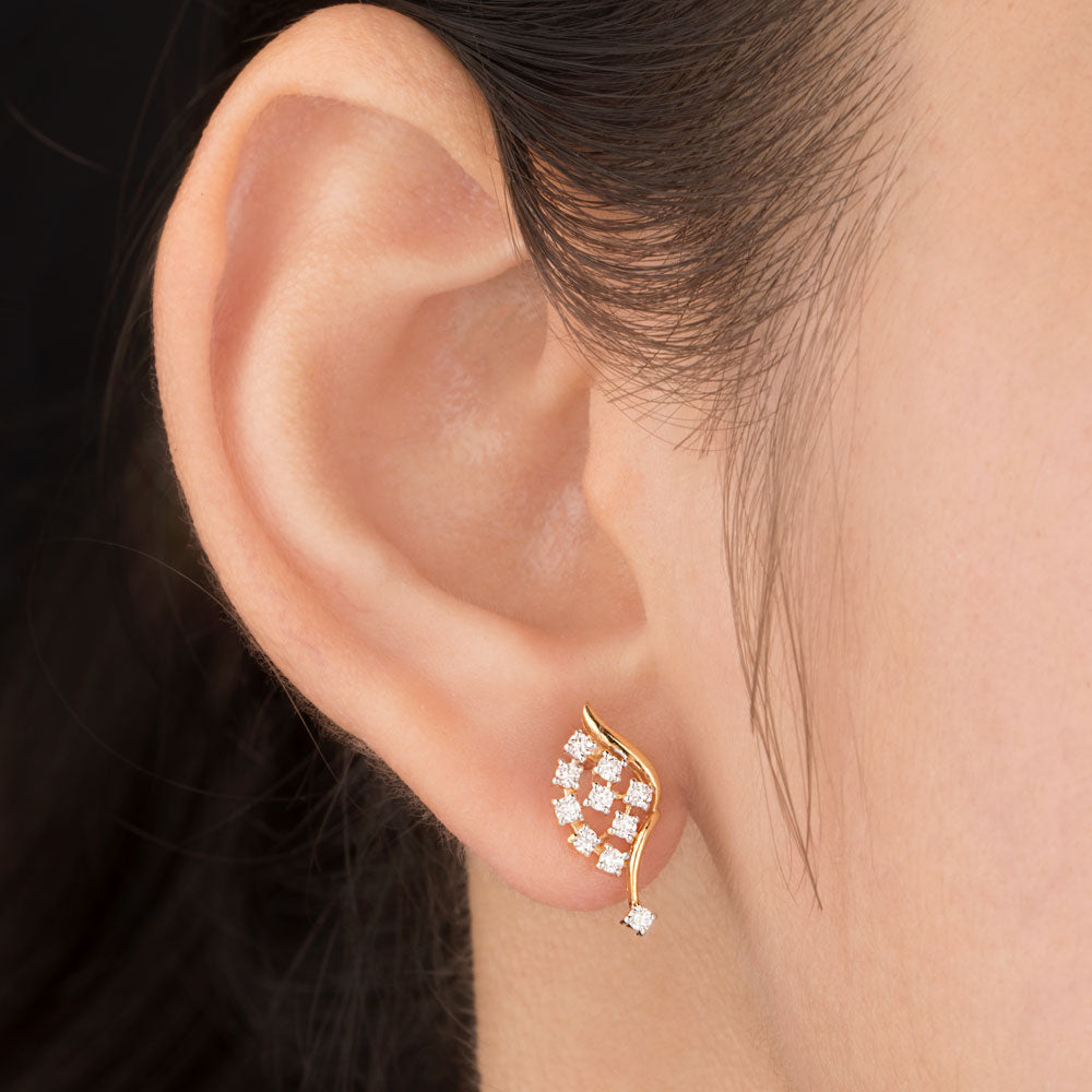 14K Yellow Gold Diamond Earrings - 0.32ct VS-IJ