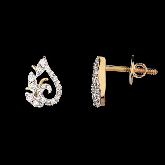 14K Yellow Gold Diamond Earrings - 0.32ct SI-IJ