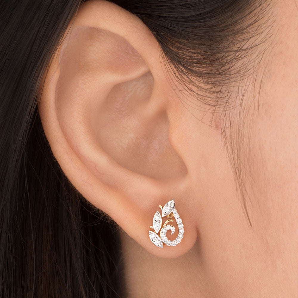 14K Yellow Gold Diamond Earrings - 0.32ct SI-IJ