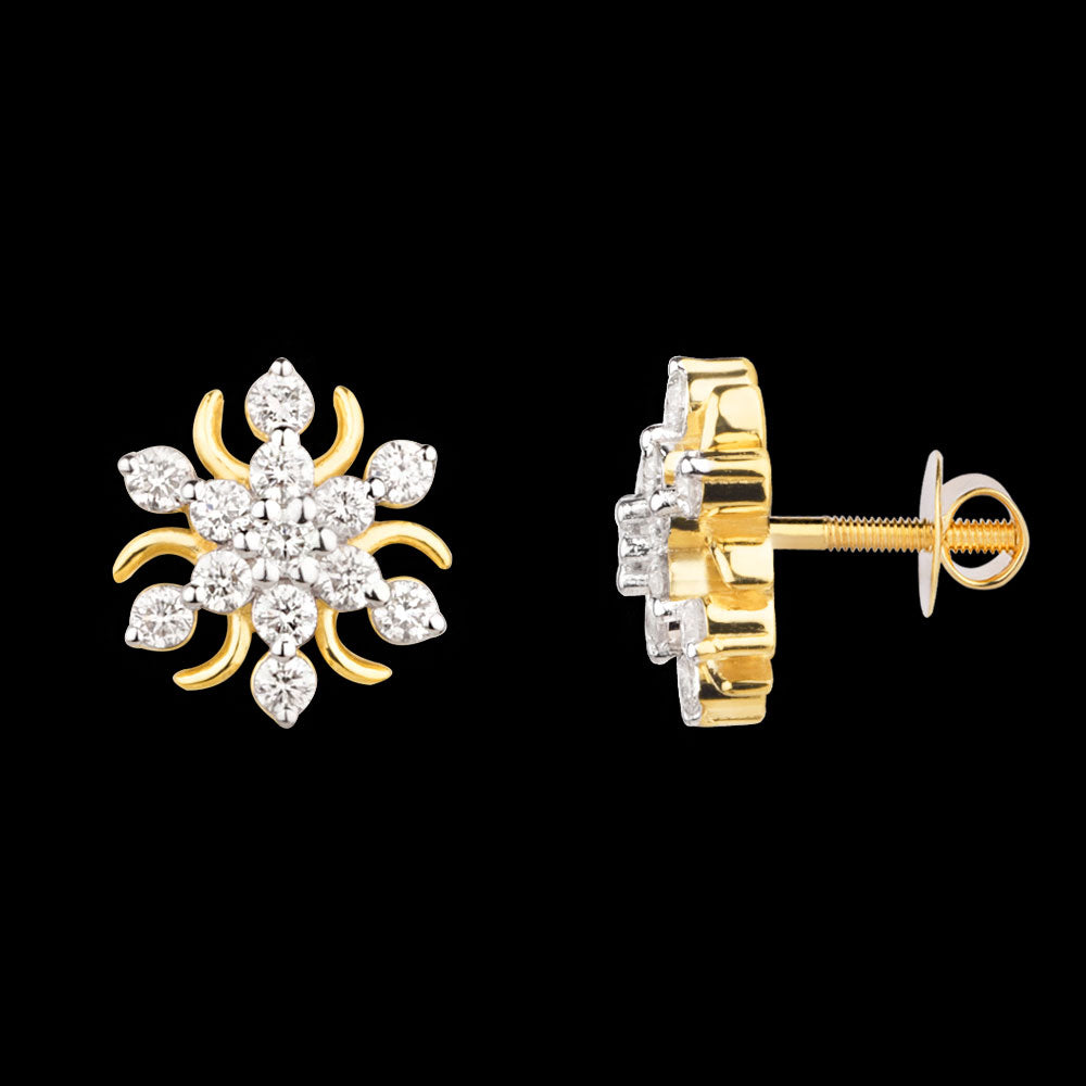 18K Yellow Gold Diamond Earrings - 0.508ct VS-HI