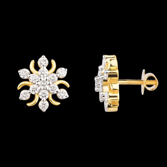 18K Yellow Gold Diamond Earrings - 0.508ct VS-HI