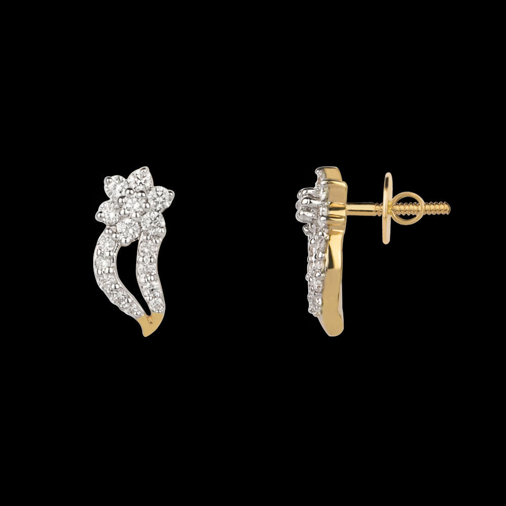 18K Yellow Gold Diamond Earrings - 0.3ct VVS-VS-GH