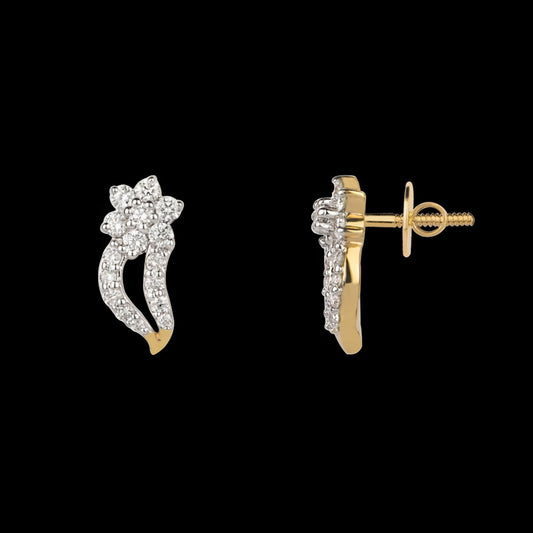 18K Yellow Gold Diamond Earrings - 0.3ct VVS-VS-GH