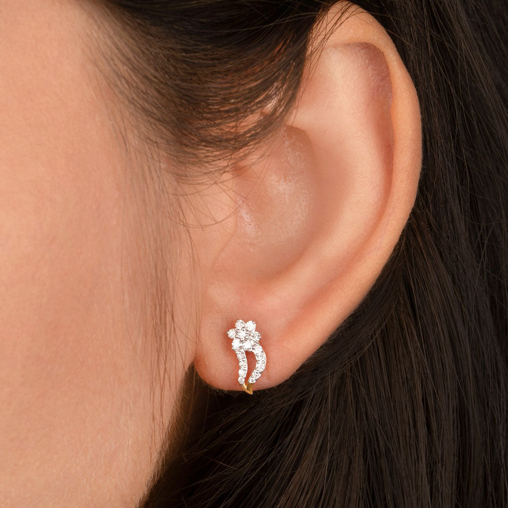 18K Yellow Gold Diamond Earrings - 0.3ct VVS-VS-GH