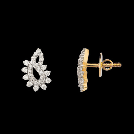 18K Yellow Gold Diamond Earrings - 0.377ct VVS-VS-HI