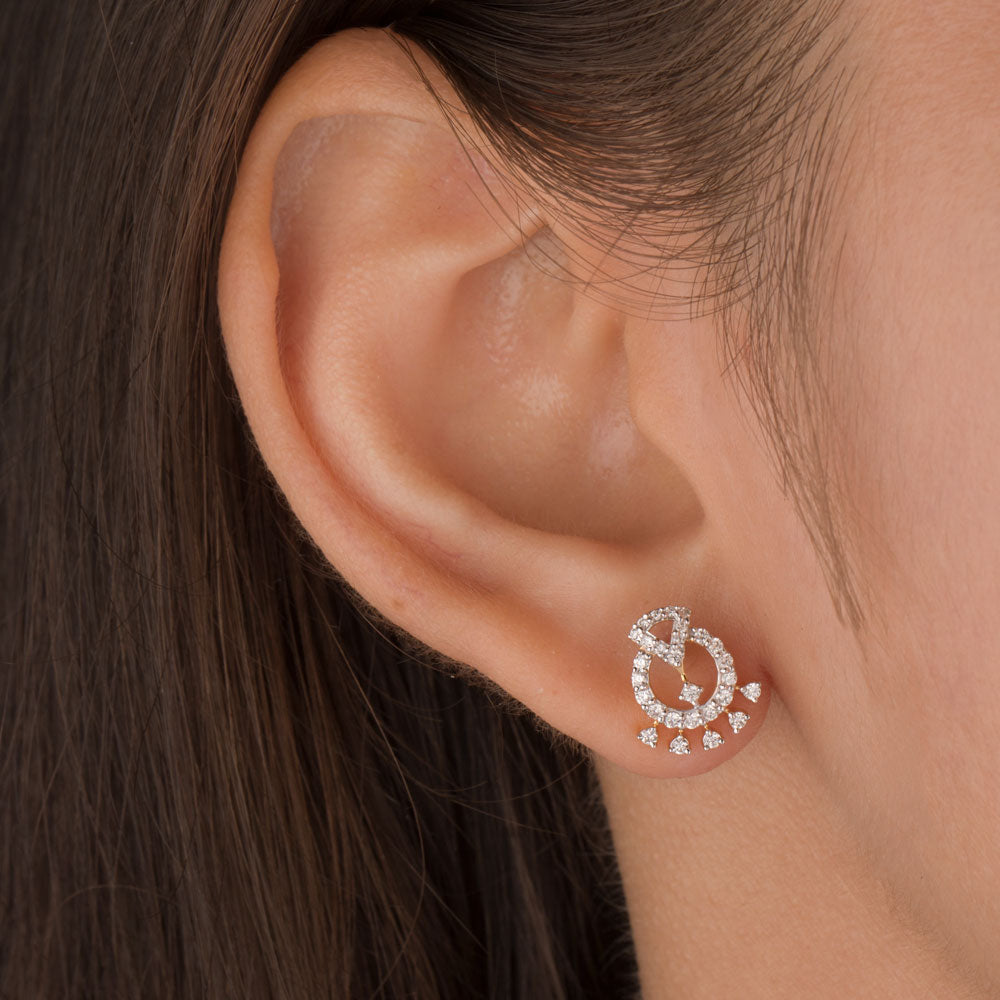 14K Yellow Gold Diamond Earrings - 0.38ct SI-IJ