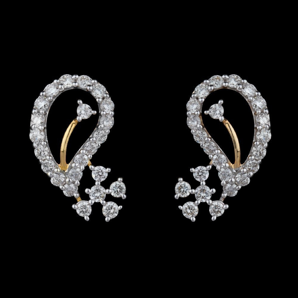18K Yellow Gold Diamond Earrings - 0.54ct VVS-VS-EF