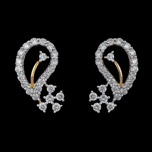 18K Yellow Gold Diamond Earrings - 0.54ct VVS-VS-EF