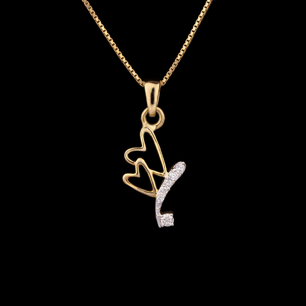 14K Yellow Gold Diamond Pendant - 0.08ct SI-IJ