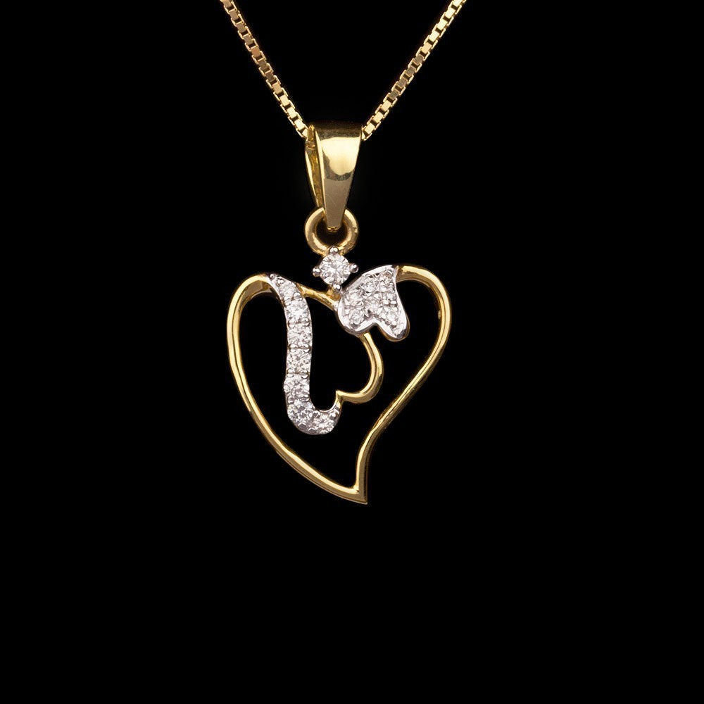 14K Yellow Gold Diamond Pendant - 0.14ct SI-IJ