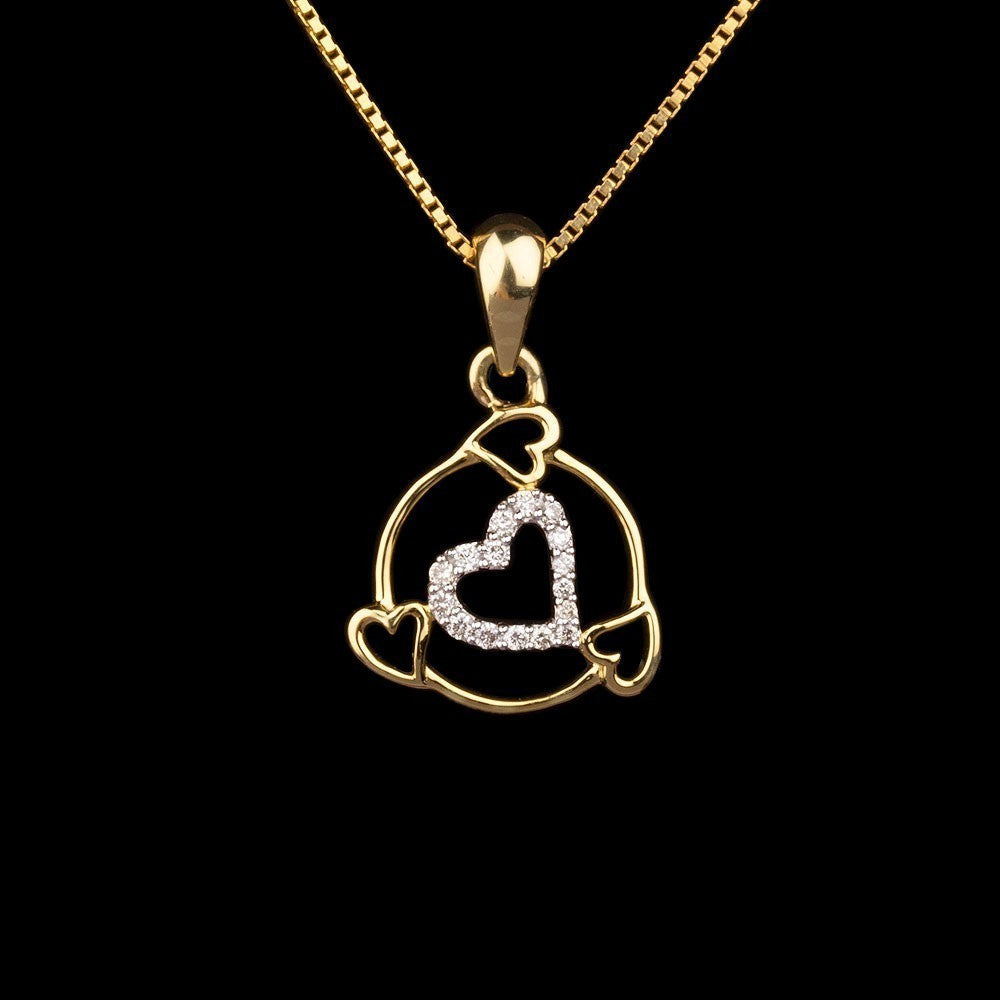 14K Yellow Gold Diamond Pendant - 0.11ct SI-IJ