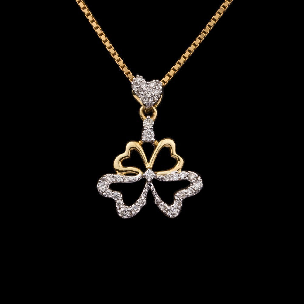 14K Yellow Gold Diamond Pendant - 0.21ct SI-IJ