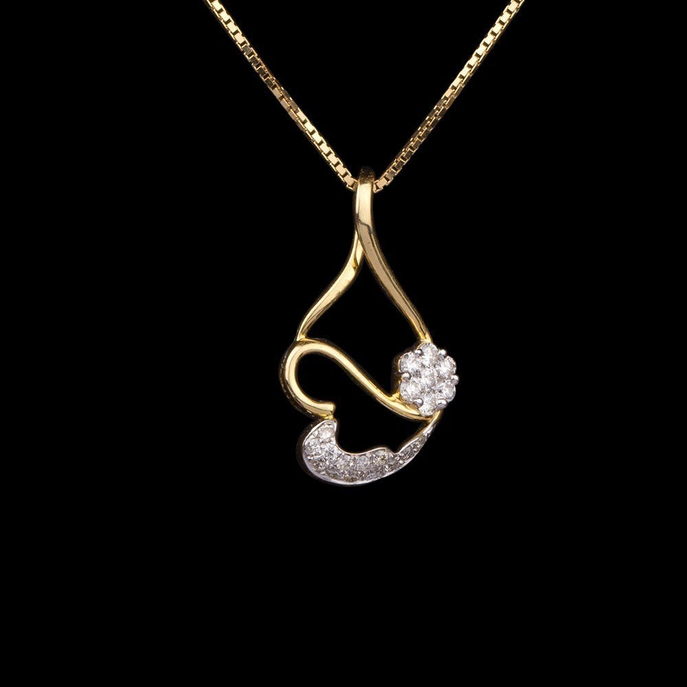 14K Yellow Gold Diamond Pendant - 0.17ct SI-IJ