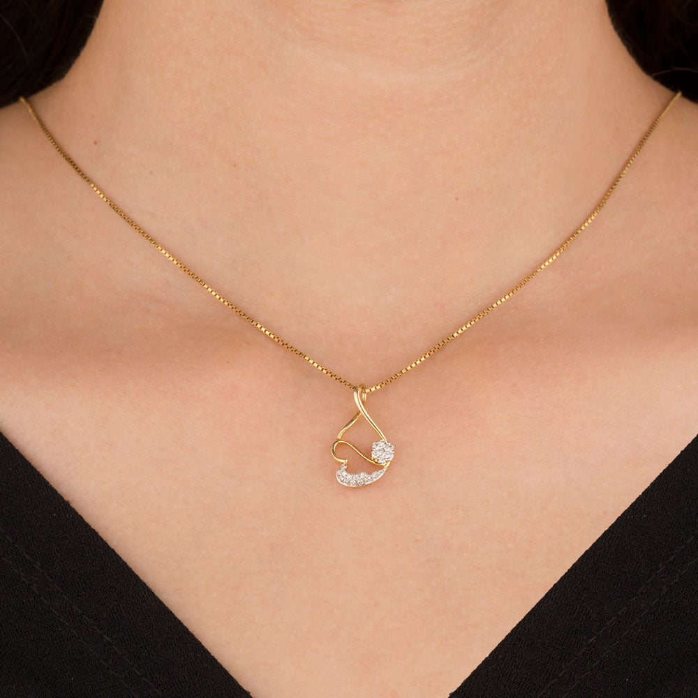 14K Yellow Gold Diamond Pendant - 0.17ct SI-IJ