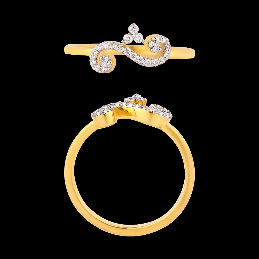 18K Yellow Gold Diamond Ring - 0.149ct VVS-VS-FG